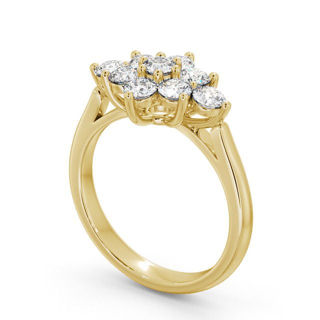 Cluster Diamond Ring 18K Yellow Gold - Marple CL42_YG_SIDE