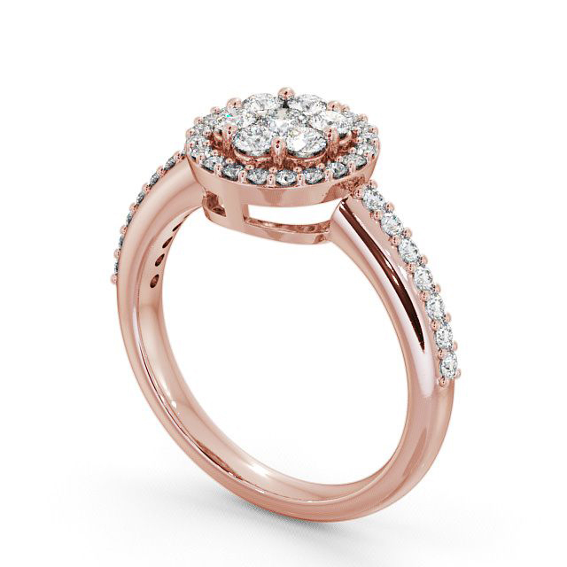 Cluster Diamond Ring 9K Rose Gold - Derwent CL43_RG_SIDE