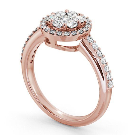 Cluster Diamond Halo Style Ring 18K Rose Gold CL43_RG_THUMB1 