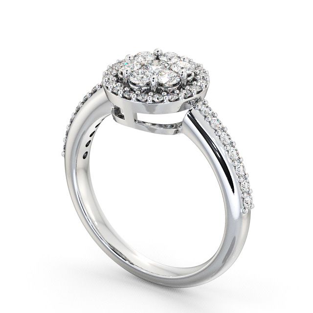 Cluster Diamond Ring 9K White Gold - Derwent CL43_WG_SIDE