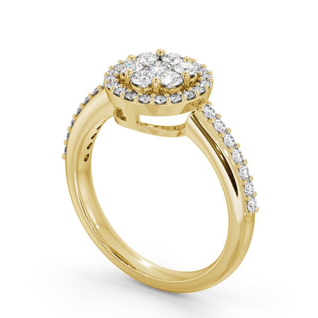 Cluster Diamond Ring 9K Yellow Gold - Derwent CL43_YG_SIDE