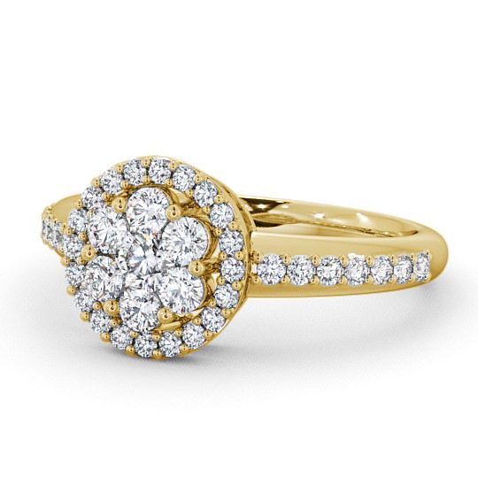 Cluster Diamond Halo Style Ring 18K Yellow Gold CL43_YG_THUMB2 