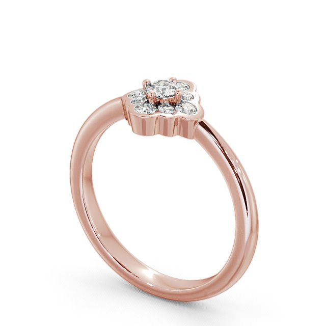 Cluster Diamond Ring 18K Rose Gold - Saughton CL44_RG_SIDE