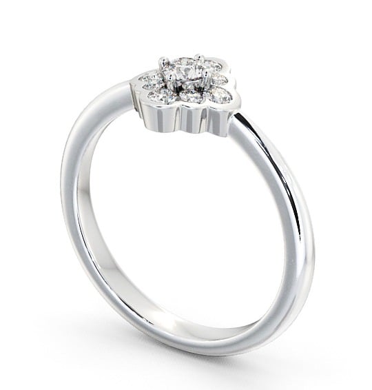 Cluster Diamond Unique Style Ring 18K White Gold CL44_WG_THUMB1