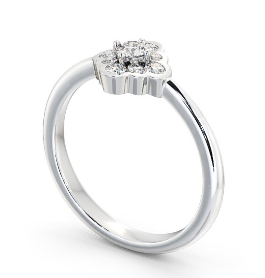 Cluster Diamond Unique Style Ring 18K White Gold CL44_WG_THUMB1 