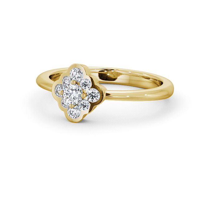 Cluster Diamond Ring 18K Yellow Gold - Saughton CL44_YG_FLAT