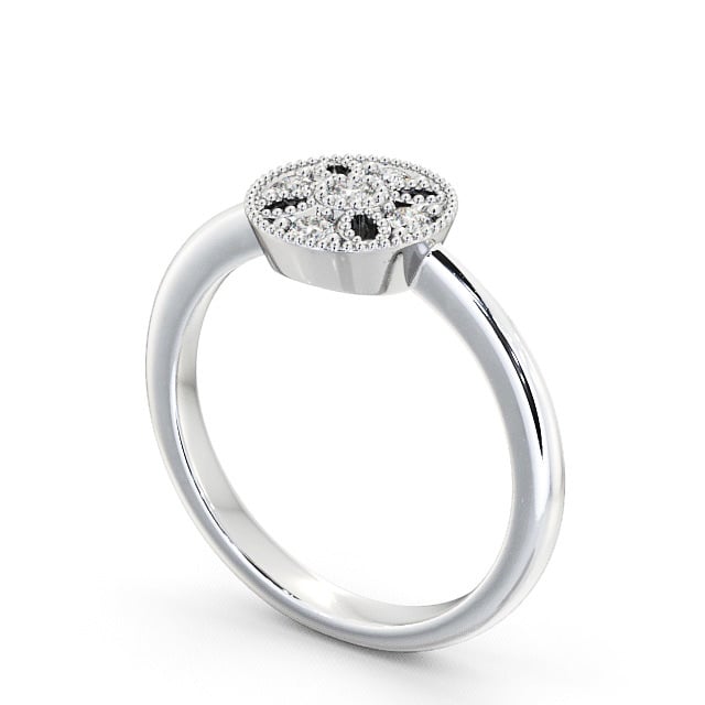 Cluster Diamond Ring 9K White Gold - Thorley CL45_WG_SIDE
