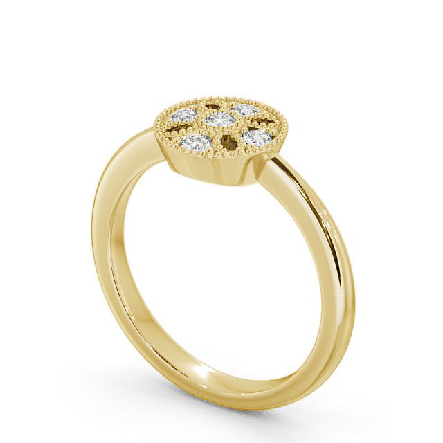 Cluster Diamond Ring 18K Yellow Gold - Thorley CL45_YG_SIDE