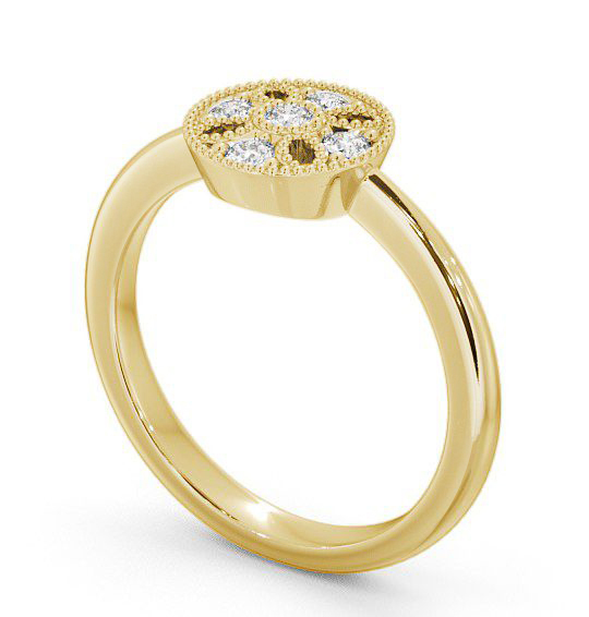 Cluster Diamond Bezel Set Ring 18K Yellow Gold CL45_YG_THUMB1