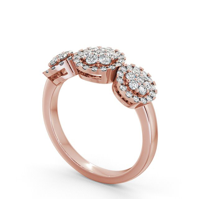 Cluster Round Diamond 0.46ct Ring 9K Rose Gold - Glespin CL47_RG_SIDE