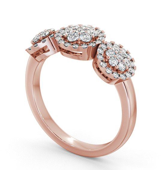 Cluster Round Diamond 0.46ct Trilogy Design Ring 9K Rose Gold CL47_RG_THUMB1