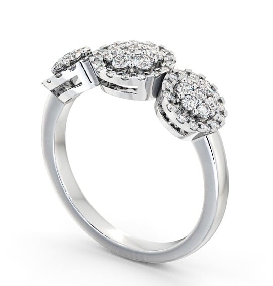 Cluster Round Diamond 0.46ct Ring 18K White Gold - Glespin CL47_WG_THUMB1