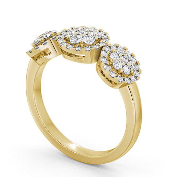 Cluster Round Diamond 0.46ct Trilogy Design Ring 9K Yellow Gold CL47_YG_THUMB1