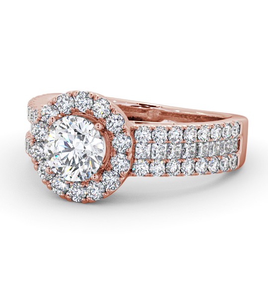  Halo Round Diamond Engagement Ring 18K Rose Gold - Swaithe CL48_RG_THUMB2 