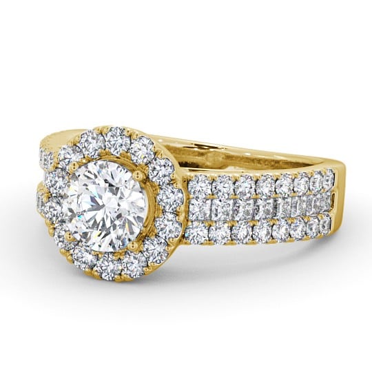  Halo Round Diamond Engagement Ring 18K Yellow Gold - Swaithe CL48_YG_THUMB2 