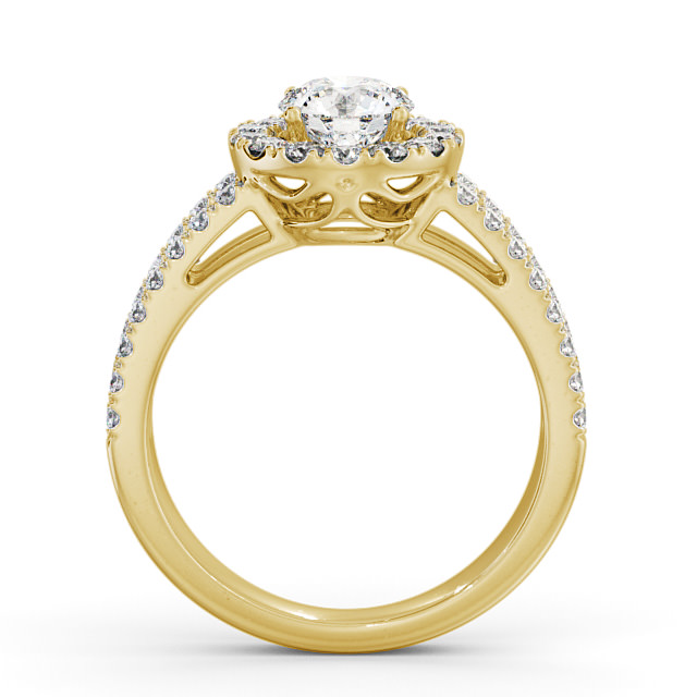 Halo Round Diamond Engagement Ring 18K Yellow Gold - Swaithe CL48_YG_UP