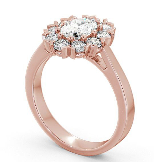 Cluster Oval Diamond Halo Style Ring 18K Rose Gold CL4_RG_THUMB1