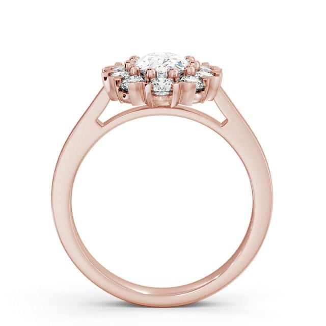 Cluster Oval Diamond Ring 9K Rose Gold - Haile CL4_RG_UP