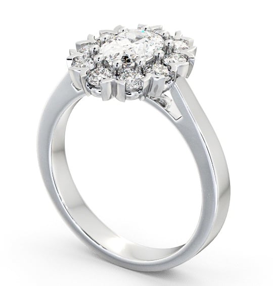 Cluster Oval Diamond Halo Style Ring Platinum CL4_WG_THUMB1 