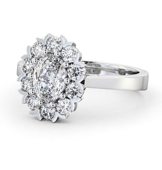  Cluster Oval Diamond Ring Platinum - Haile CL4_WG_THUMB2 