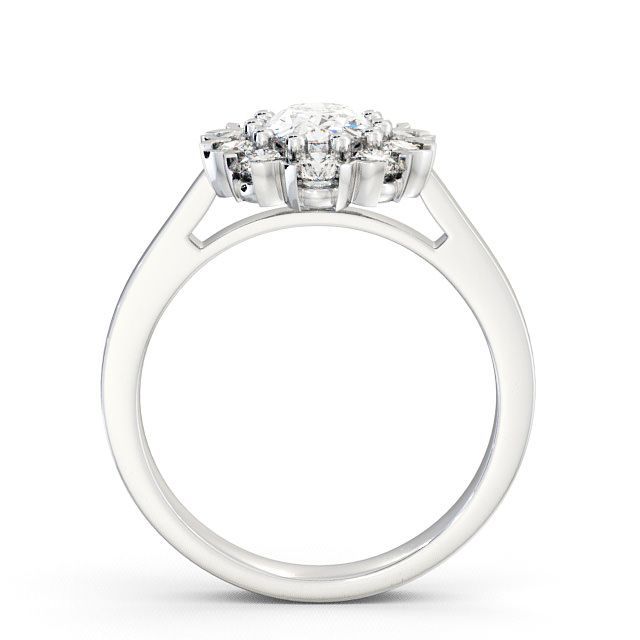 Cluster Oval Diamond Ring Platinum - Haile CL4_WG_UP