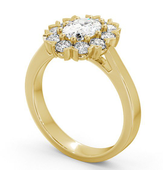 Cluster Oval Diamond Halo Style Ring 18K Yellow Gold CL4_YG_THUMB1