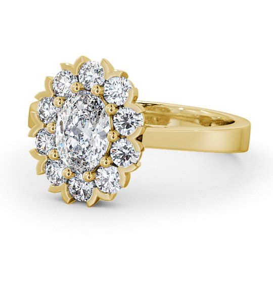 Cluster Oval Diamond Ring 18K Yellow Gold - Haile CL4_YG_THUMB2 