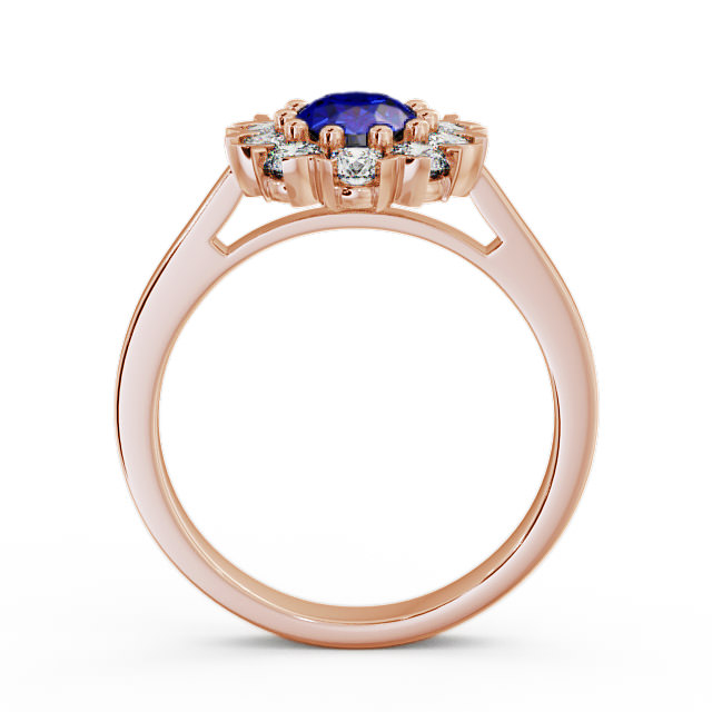 Cluster Blue Sapphire and Diamond 1.60ct Ring 18K Rose Gold - Haile CL4GEM_RG_BS_UP