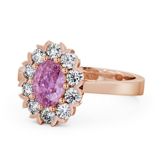  Cluster Pink Sapphire and Diamond 1.60ct Ring 18K Rose Gold - Haile CL4GEM_RG_PS_THUMB2 