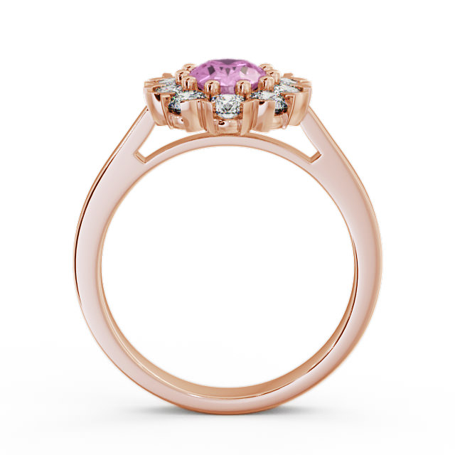 Cluster Pink Sapphire and Diamond 1.60ct Ring 18K Rose Gold - Haile CL4GEM_RG_PS_UP