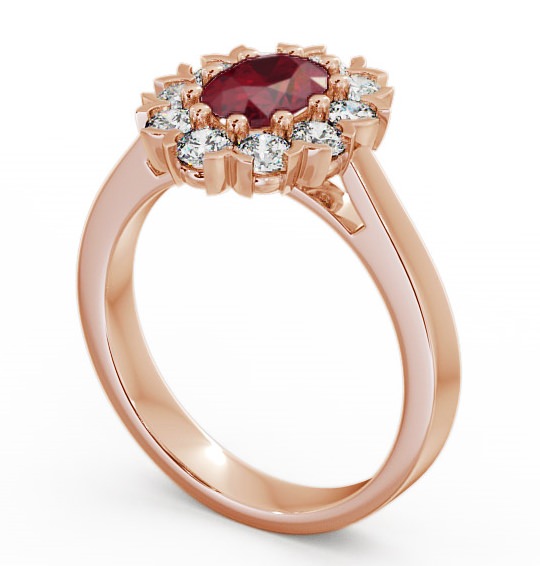 Cluster Ruby and Diamond 1.60ct Ring 18K Rose Gold CL4GEM_RG_RU_THUMB1