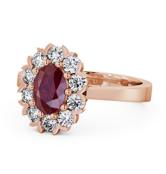  Cluster Ruby and Diamond 1.60ct Ring 18K Rose Gold - Haile CL4GEM_RG_RU_THUMB2 