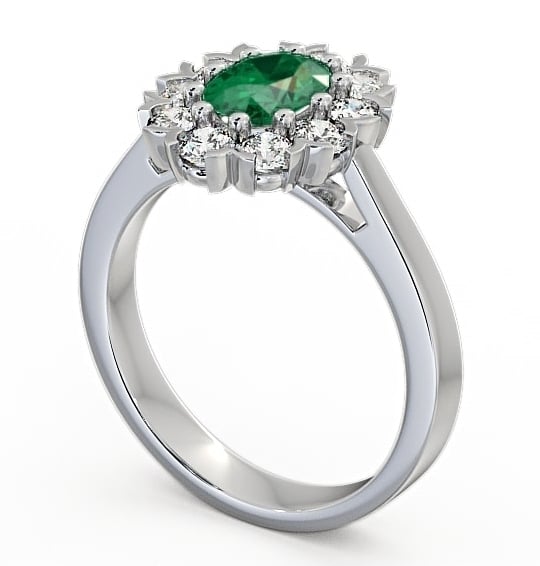 Cluster Emerald and Diamond 1.45ct Ring 18K White Gold CL4GEM_WG_EM_THUMB1 