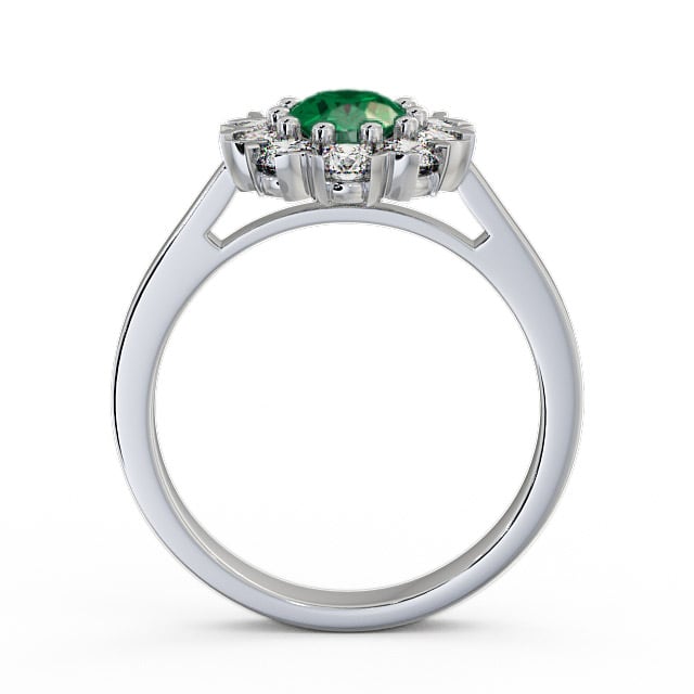 Cluster Emerald and Diamond 1.45ct Ring 9K White Gold - Haile CL4GEM_WG_EM_UP