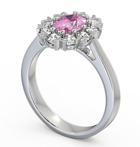 Cluster Pink Sapphire and Diamond 1.60ct Ring Palladium CL4GEM_WG_PS_THUMB1