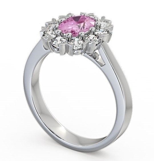 Cluster Pink Sapphire and Diamond 1.60ct Ring 18K White Gold CL4GEM_WG_PS_THUMB1 