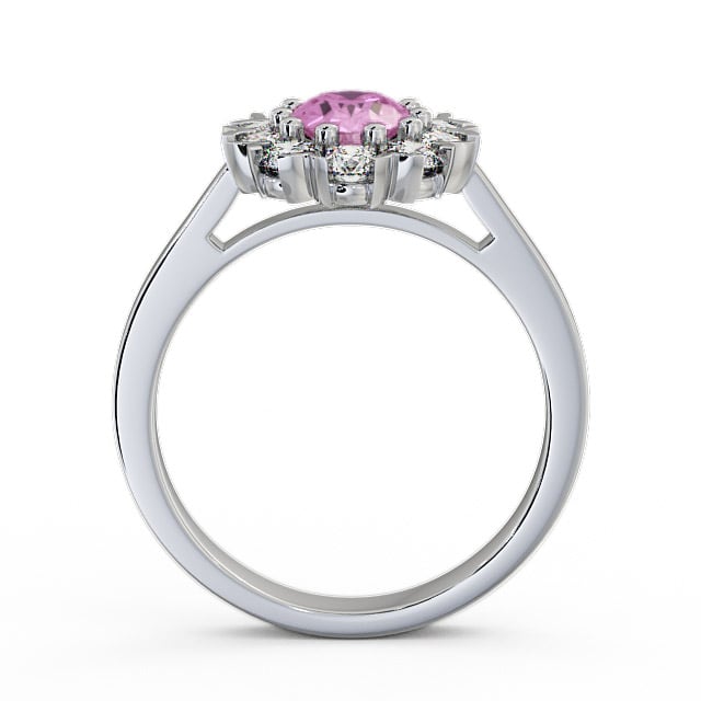 Cluster Pink Sapphire and Diamond 1.60ct Ring 9K White Gold - Haile CL4GEM_WG_PS_UP