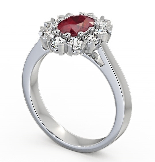 Cluster Ruby and Diamond 1.60ct Ring Palladium CL4GEM_WG_RU_THUMB1 