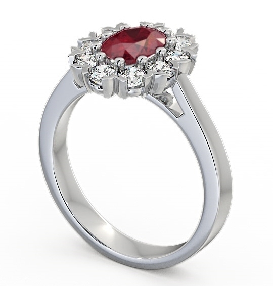 Cluster Ruby and Diamond 1.60ct Ring Palladium CL4GEM_WG_RU_THUMB1