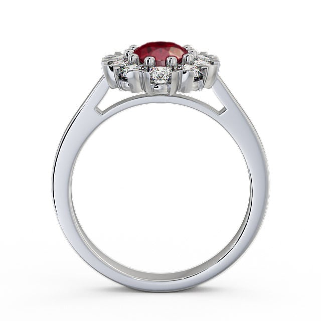Cluster Ruby and Diamond 1.60ct Ring Platinum - Haile CL4GEM_WG_RU_UP