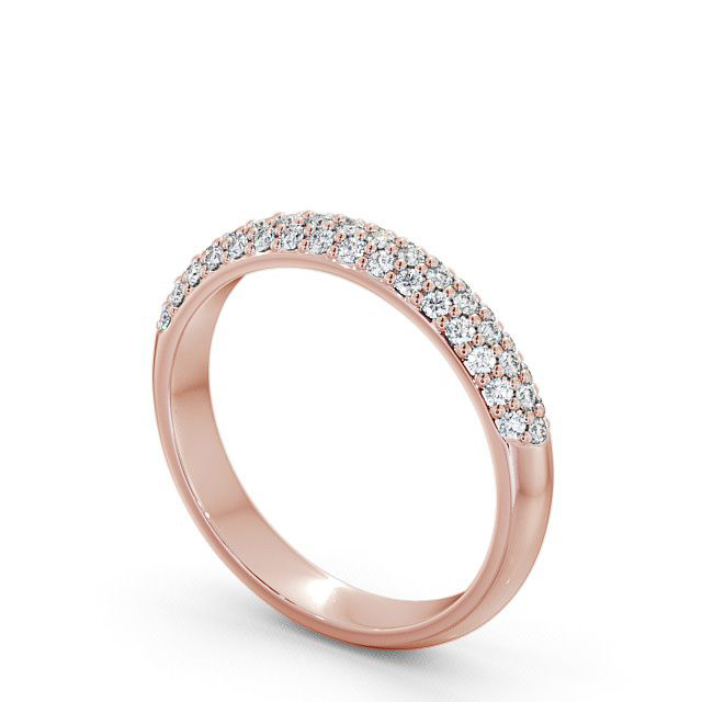 Pave Half Eternity Diamond Ring 18K Rose Gold - Germoe | Angelic Diamonds