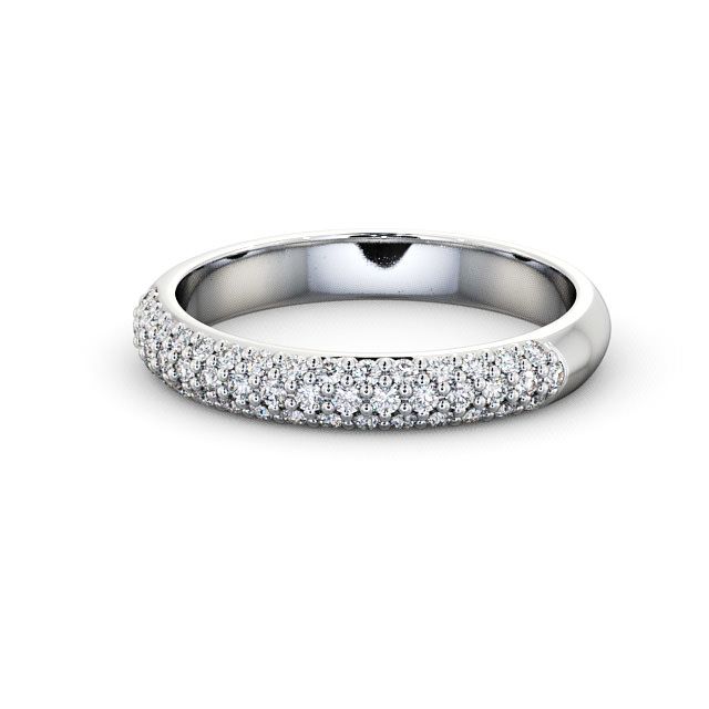 Pave Half Eternity Diamond 0.30ct Ring 18K White Gold - Germoe CL50_WG_FLAT
