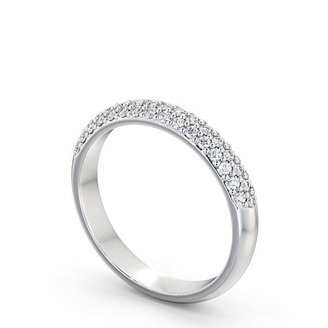 Pave Half Eternity Diamond 0.30ct Ring 18K White Gold - Germoe CL50_WG_SIDE