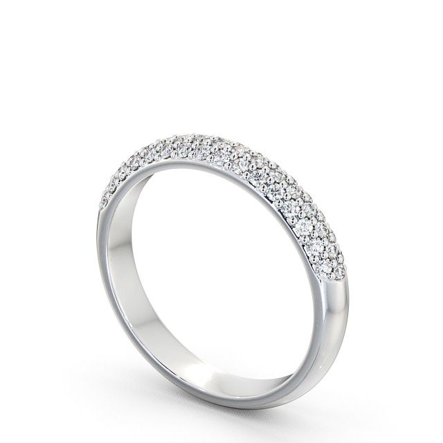 Pave Half Eternity Diamond 0.30ct Ring 9K White Gold - Germoe CL50_WG_SIDE