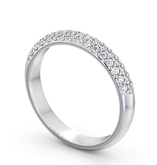 Pave Half Eternity Diamond Cluster Style Ring 18K White Gold CL50_WG_THUMB1_1.jpg