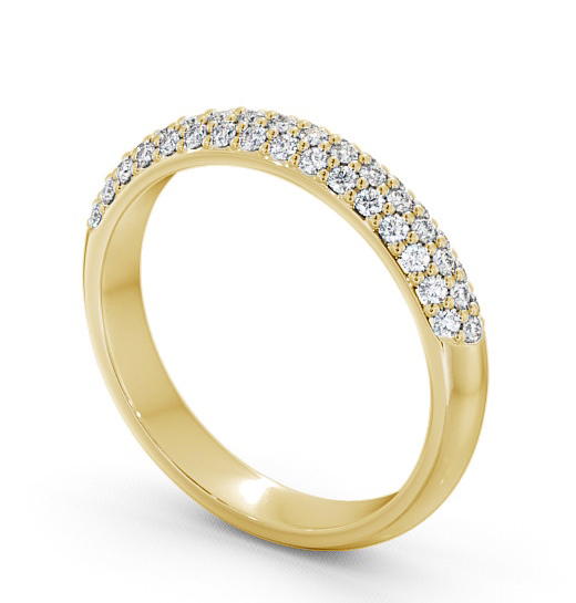 Pave Half Eternity Diamond Cluster Style Ring 9K Yellow Gold CL50_YG_THUMB1_2.jpg 