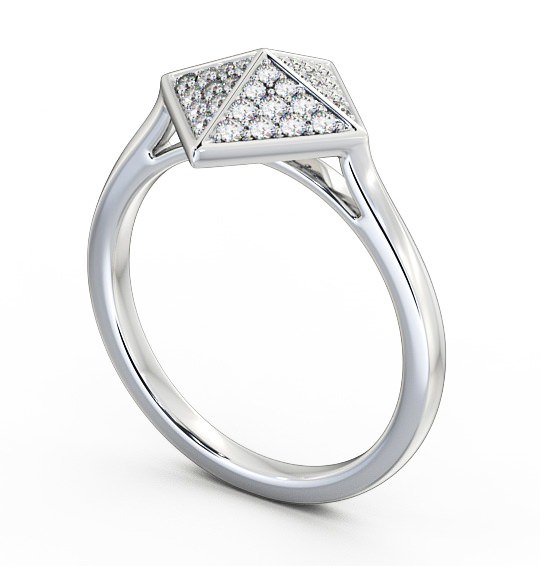 Pyramid Round Diamond 0.22ct Cluster Ring 9K White Gold CL51_WG_THUMB1