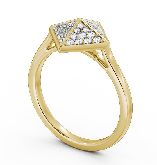 Pyramid Round Diamond 0.22ct Cluster Ring 9K Yellow Gold CL51_YG_THUMB1