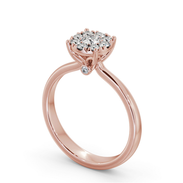 Cluster Style Round Diamond Ring 18K Rose Gold - Emmie CL52_RG_SIDE