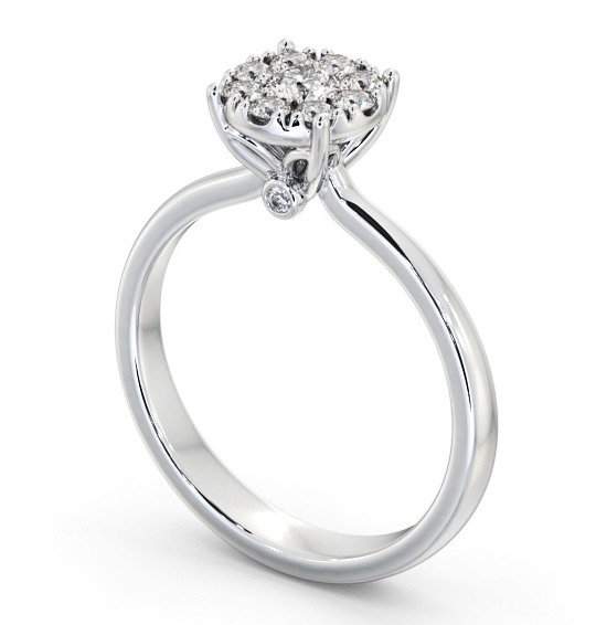 Cluster Style Round Diamond Ring 18K White Gold CL52_WG_THUMB1 
